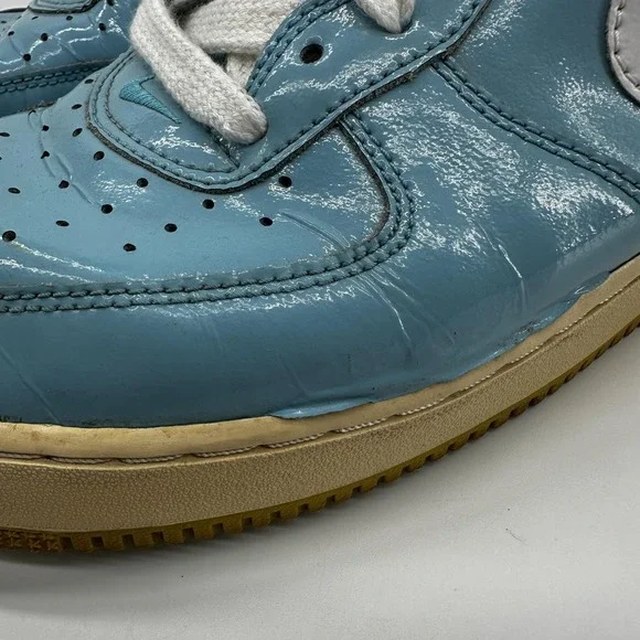 Vintage Nike Air Force 1 Low Pixie Shoes Mens Size 10.5 Blue Lime 312945-412